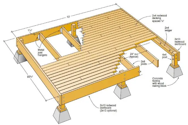 Wooden Deck Construction Diagram