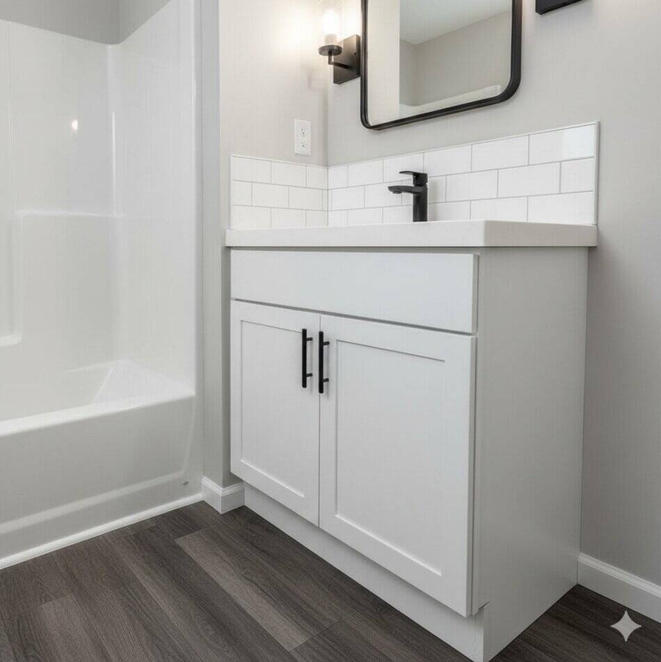 New bathroom vanity and tub