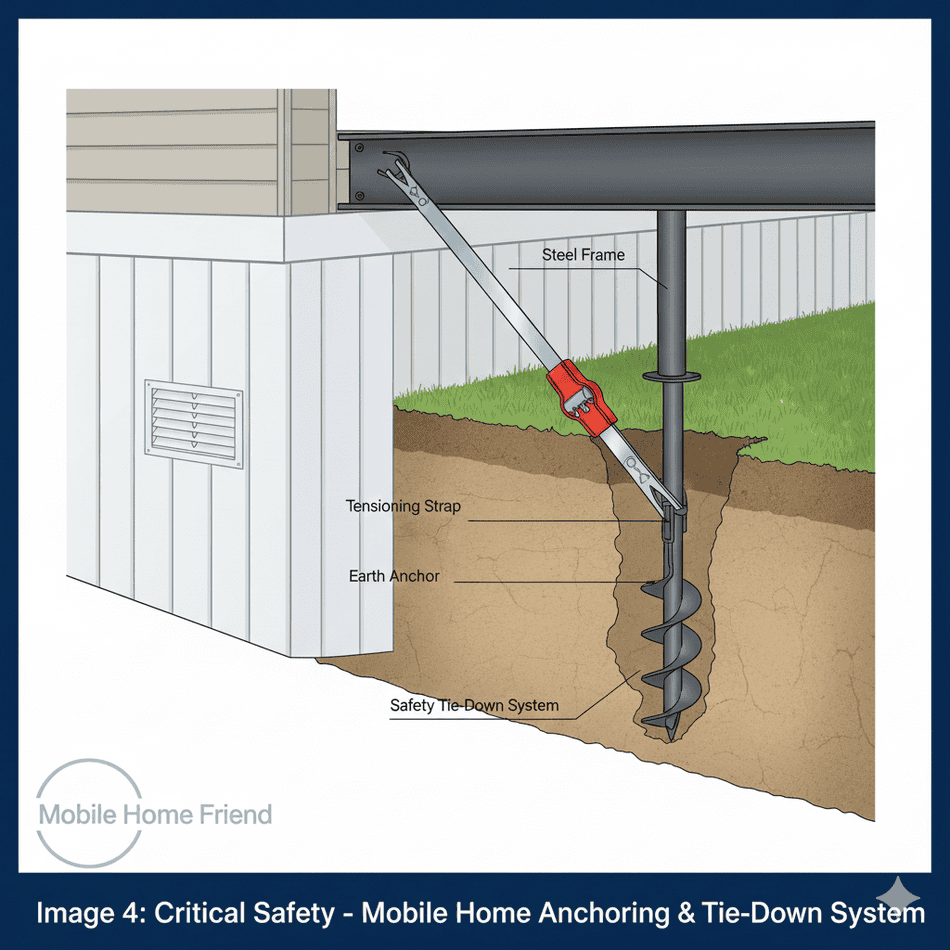 Mobile Home Anchoring and Tie-Down System