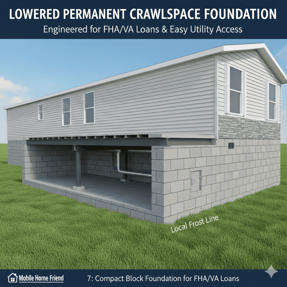 Mobile Home Permanent Crawl Space Foundation