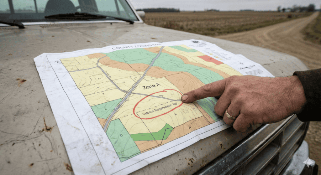 Zoning map inspection for mobile home placement