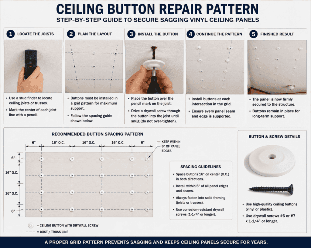 Ceiling Button Repair Pattern