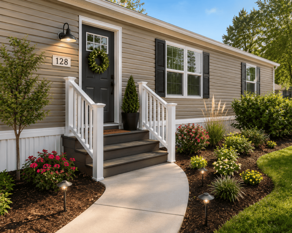 Exterior Curb Appeal for a Mobile Home