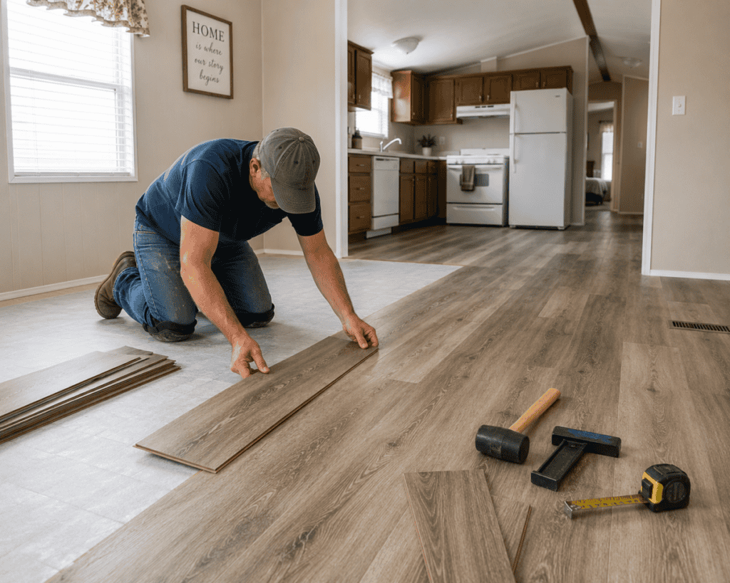LVP Flooring Installation for a Mobile Home