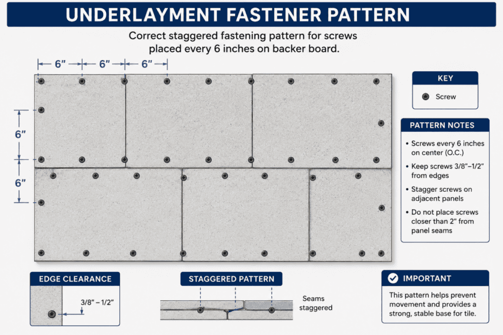 Underlayment Fastener Pattern