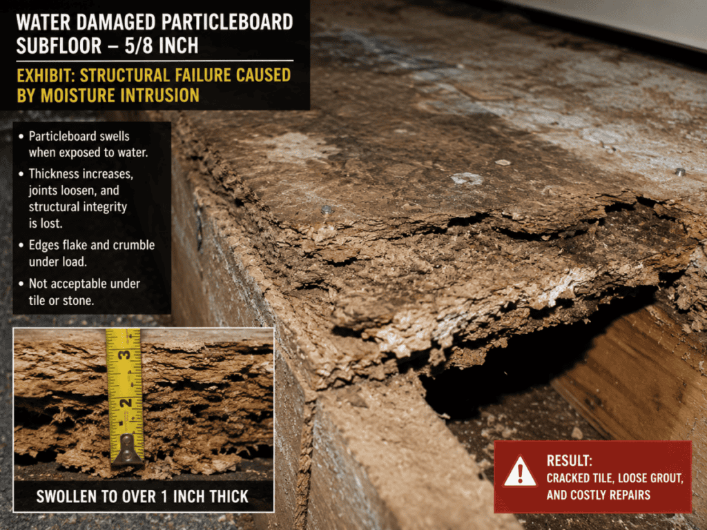 Water Damaged Particleboard Exhibit