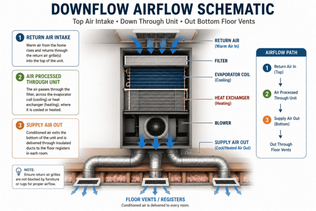 Downflow Airflow Schematic
