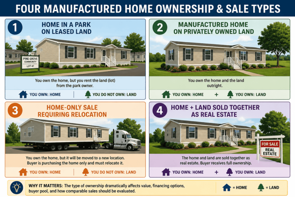 Four Manufactured Home Ownership & Sale Types