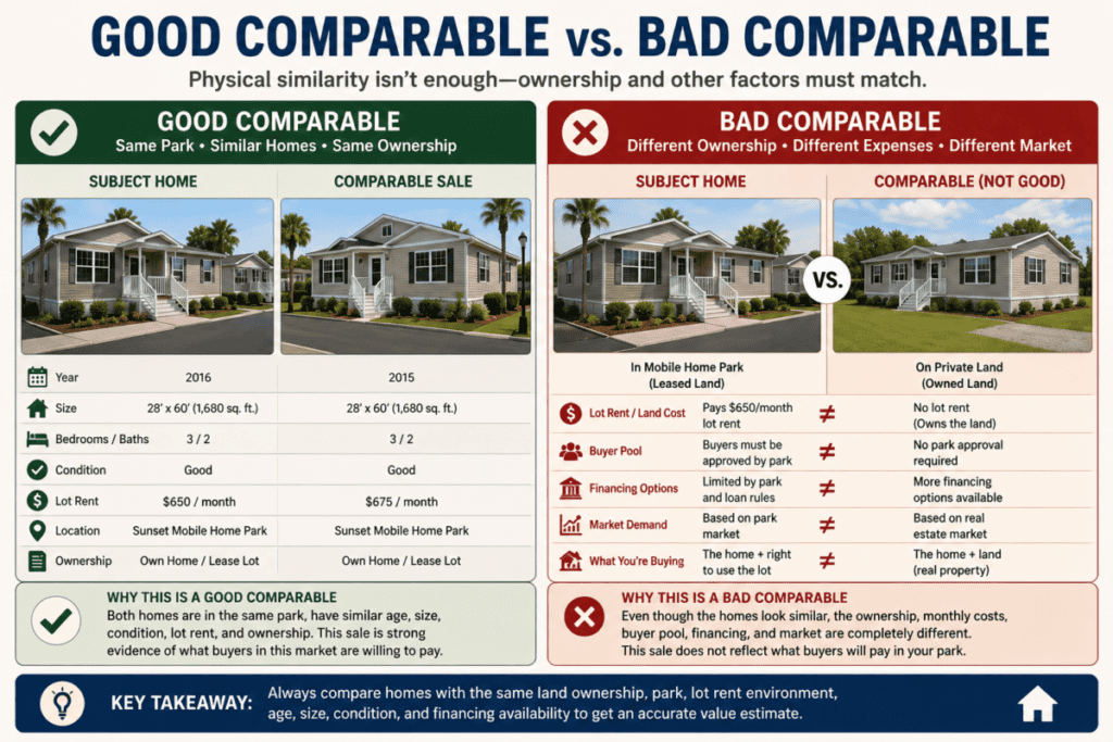 What Makes a Good Mobile Home Comparable?