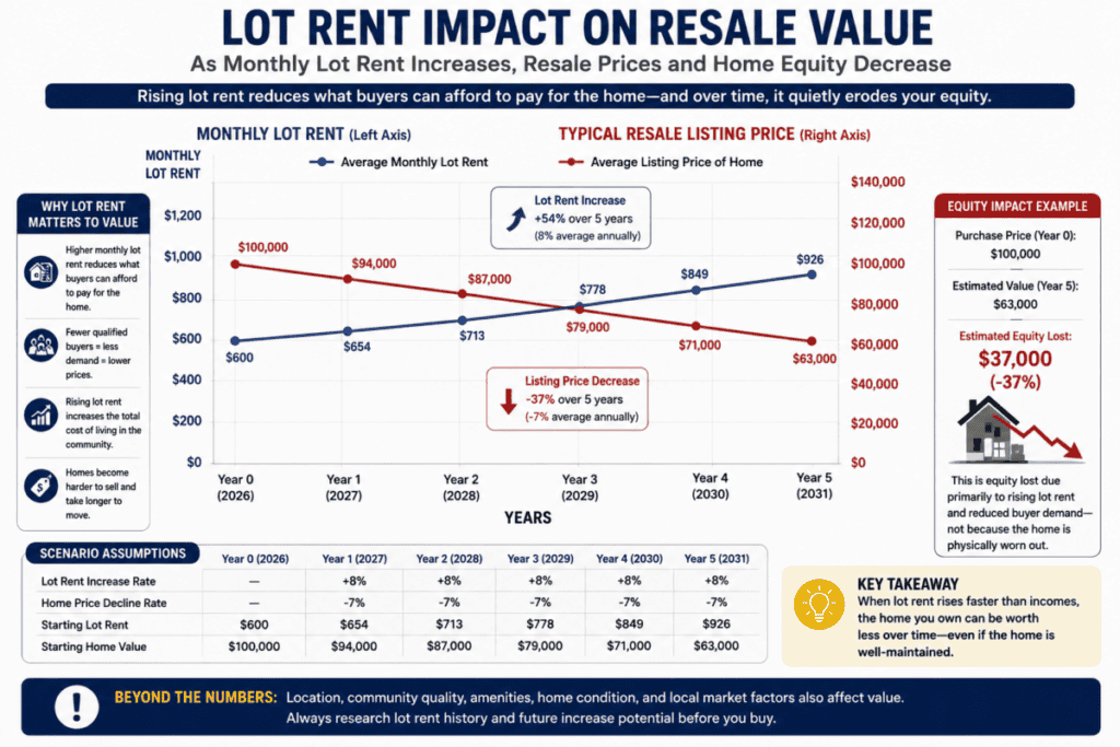 Lot Rent Impact on Resale Value Curve