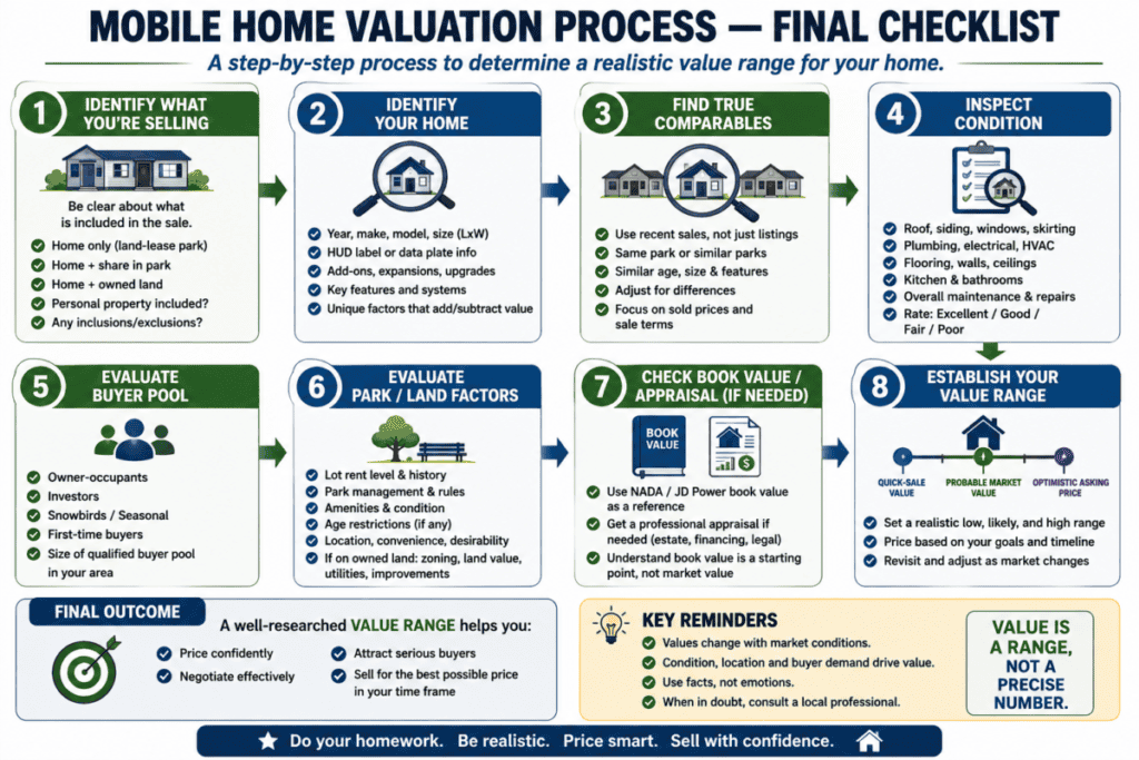 Mobile Home Valuation Process — Final Checklist Graphic