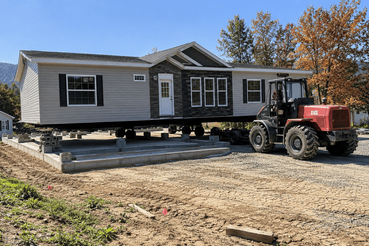 New Double-Wide Delivery to Jobsite