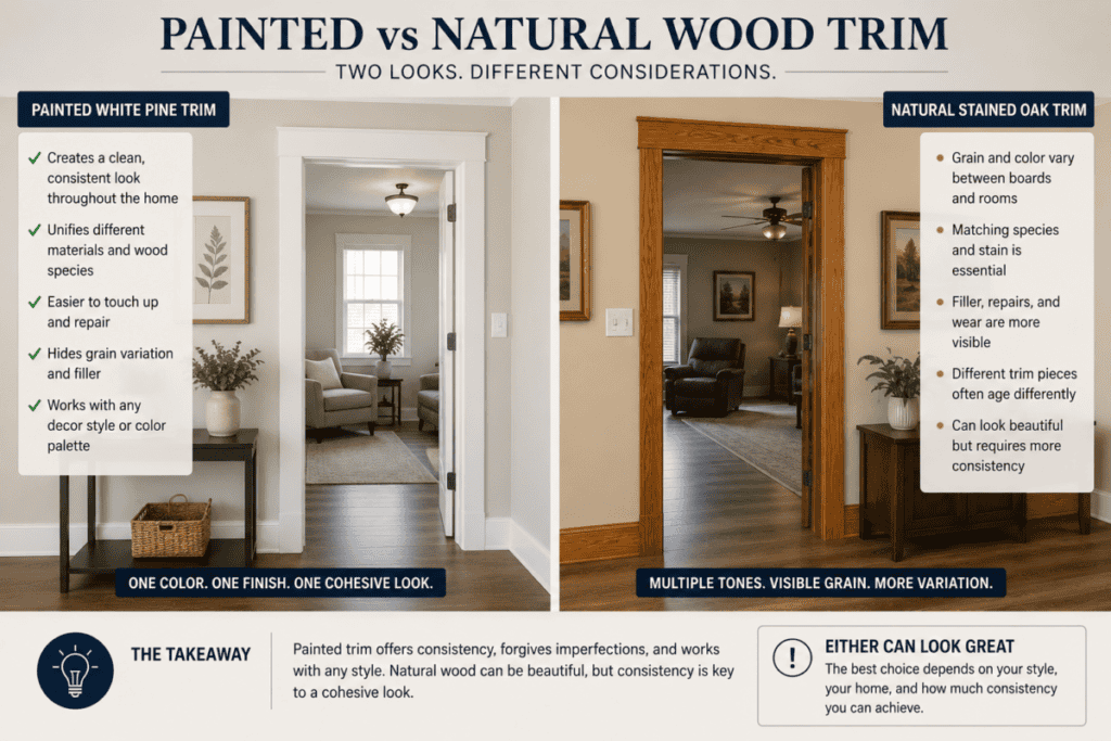 Painted vs Natural Wood Trim Matrix
