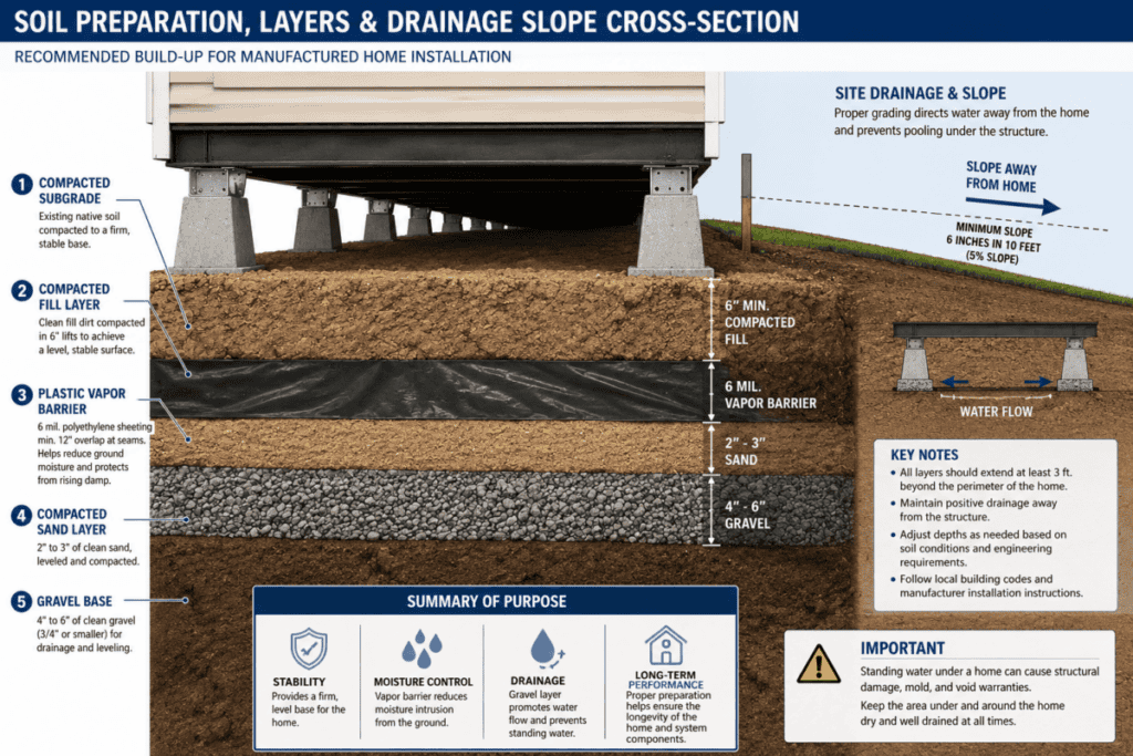 Soil Layer and Drainage Slope Cross-Section
