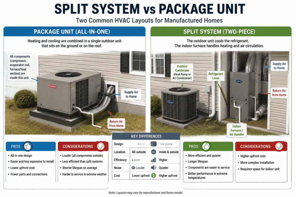 Split vs Package HVAC Layout