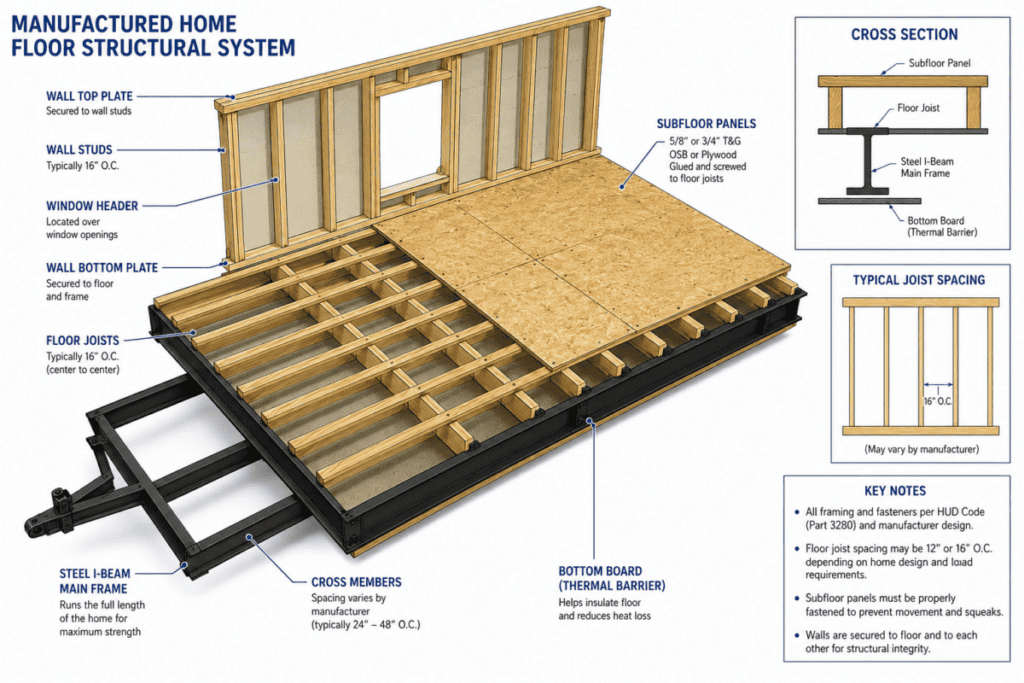 Structural Frame and Floor Joist Diagram
