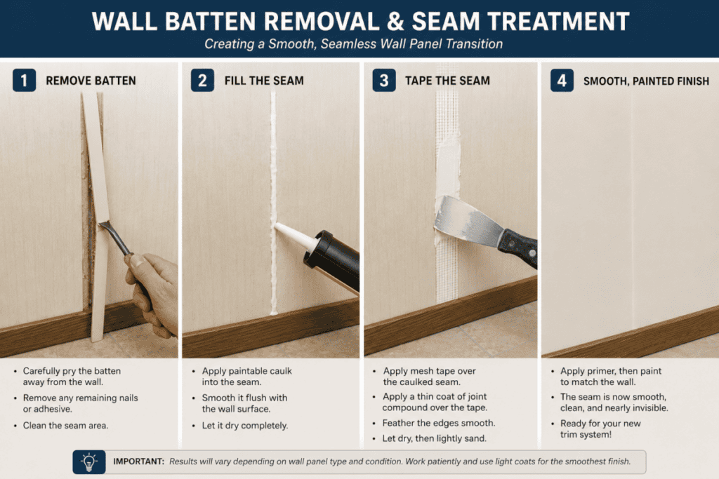 Wall Batten Removal & Seam Treatment