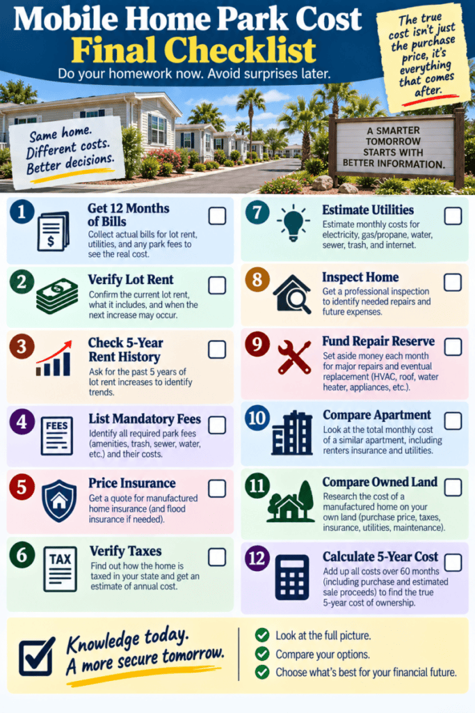 Mobile Home Park Cost Final Checklist