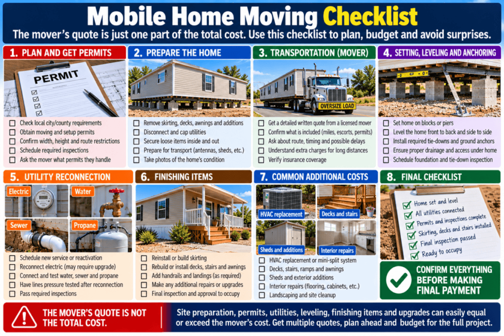 Mobile Home Moving Checklist